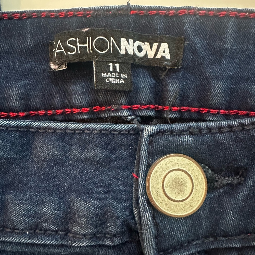 Fashion Nova Blue Skinny Jeans Classic Fit - Picture 4 of 5